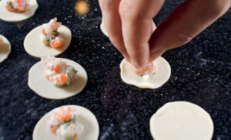 Dumplings with salmon and pike perch