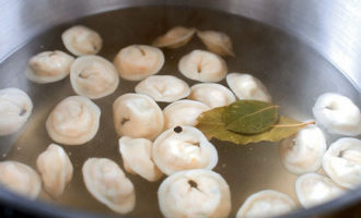 Dumplings with salmon and pike perch